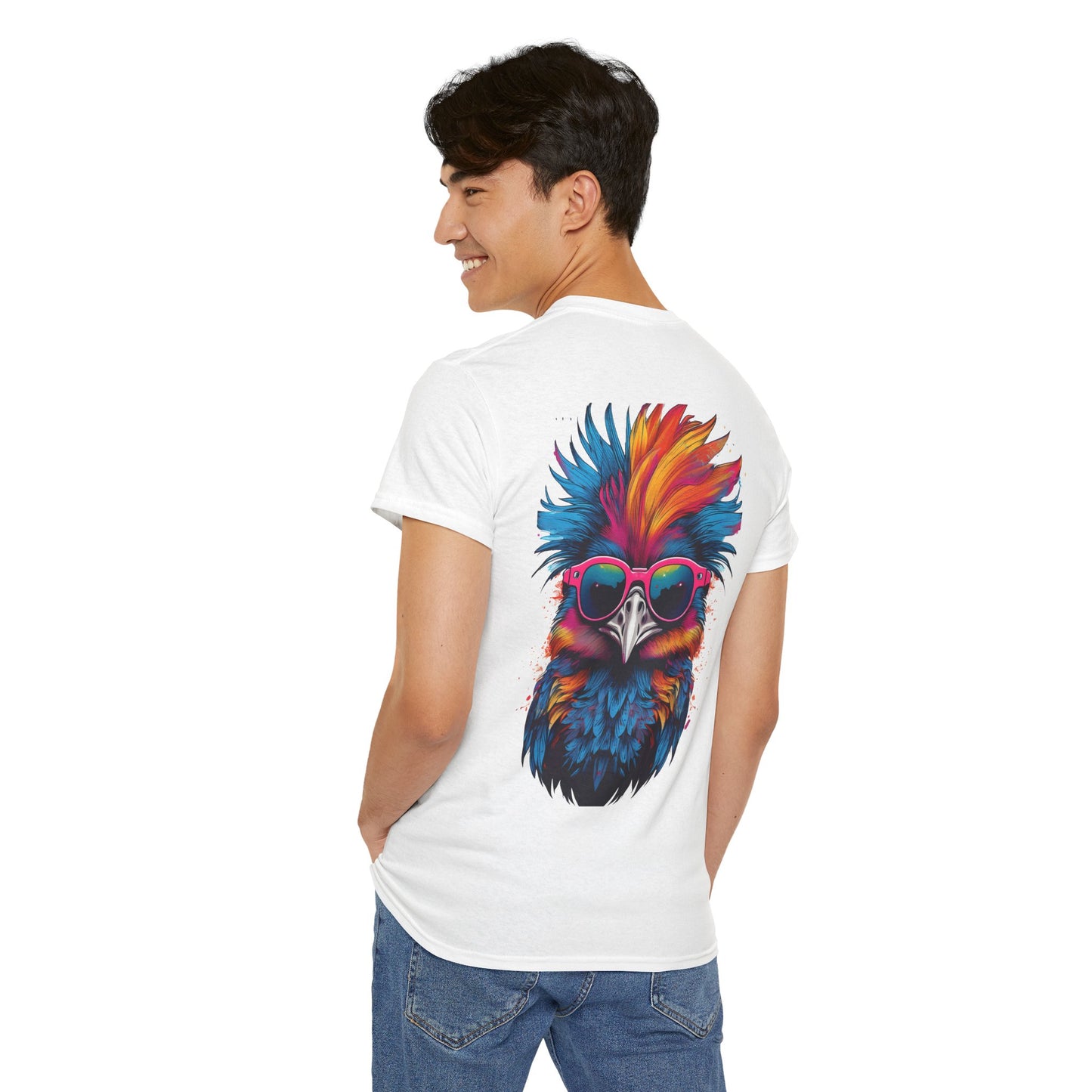 T-Shirt - Psychedelic Ostrich with Sunglasses