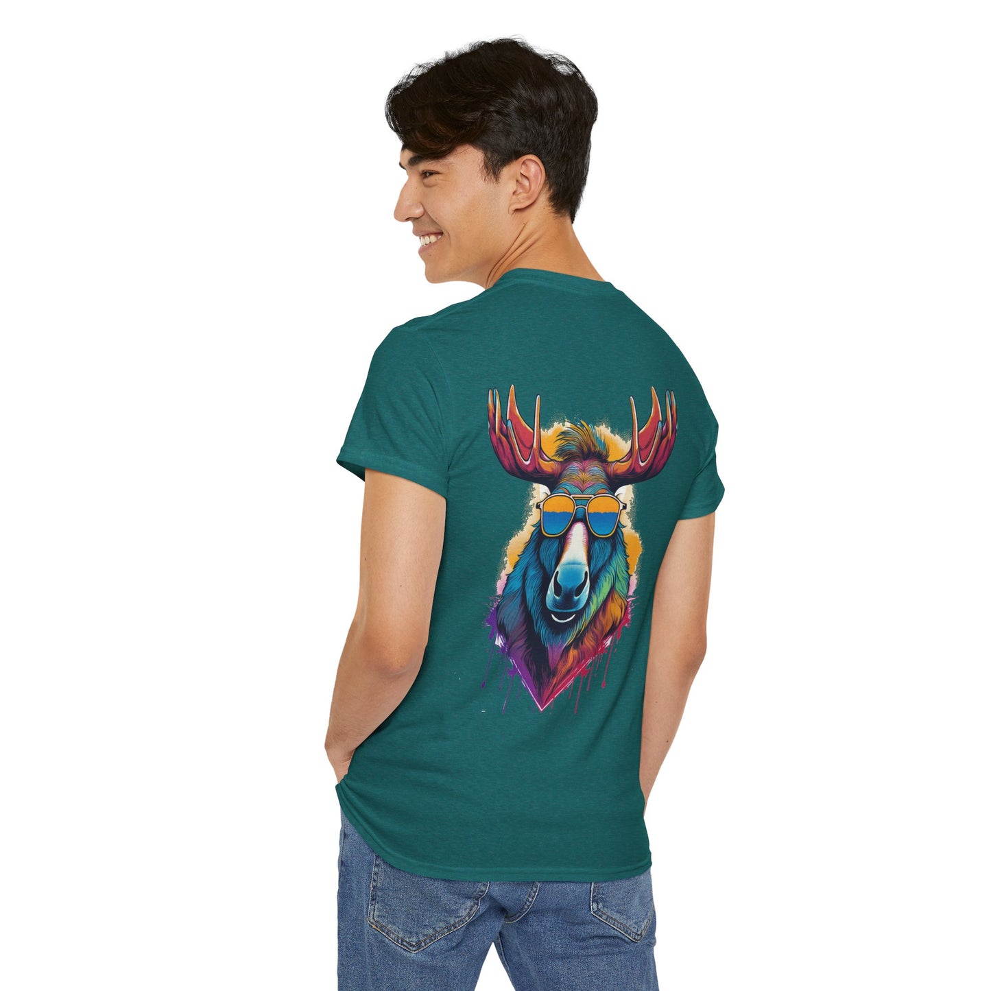 T-Shirt - Psychedelic Moose with Sunglasses