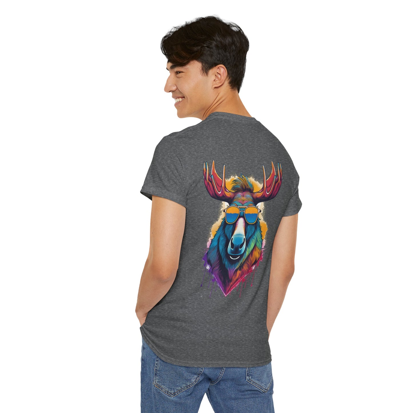 T-Shirt - Psychedelic Moose with Sunglasses