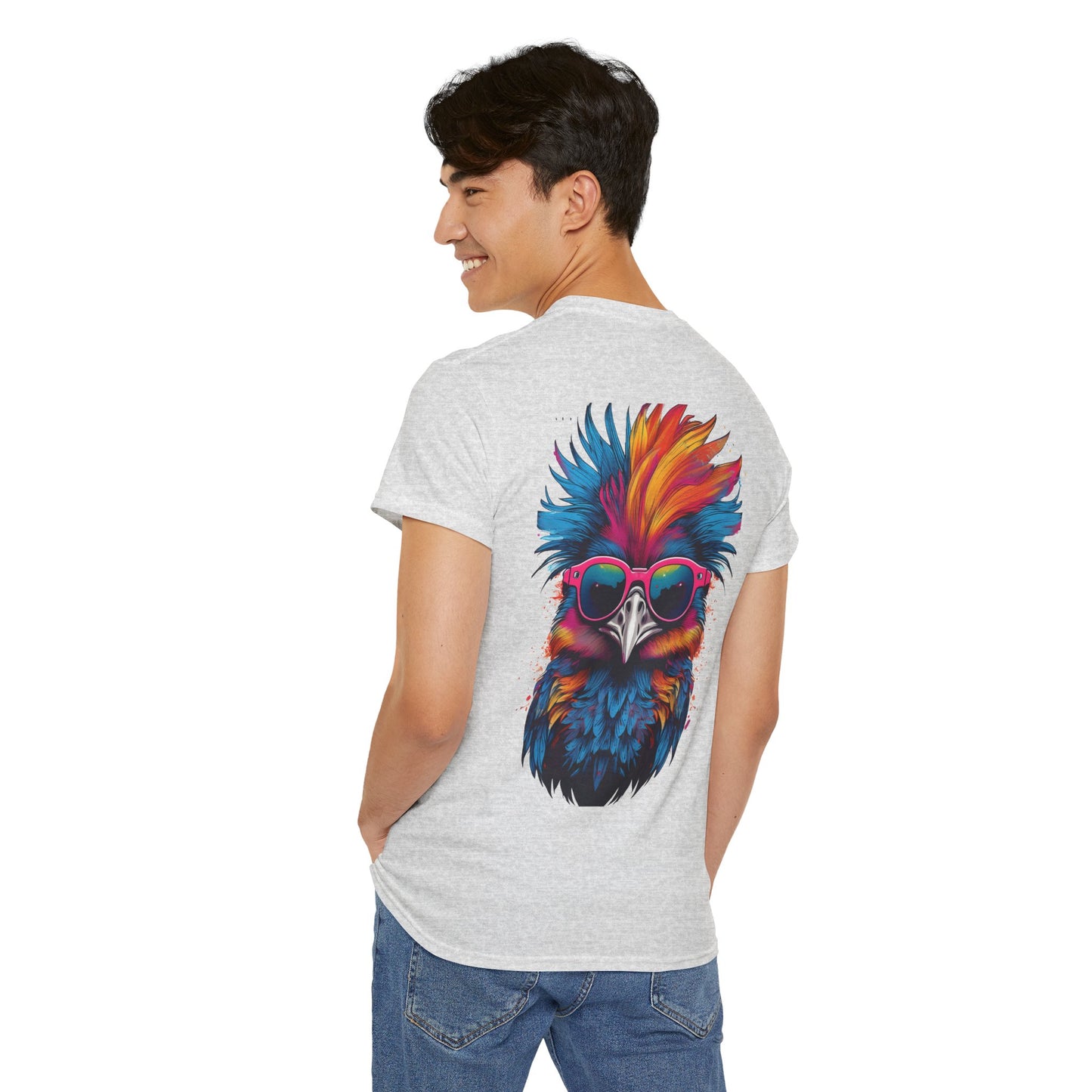 T-Shirt - Psychedelic Ostrich with Sunglasses