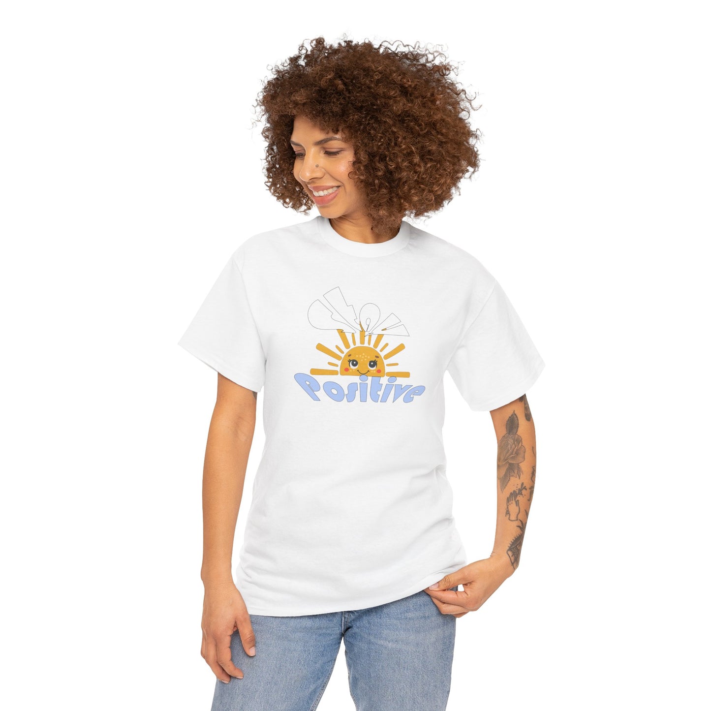 Stay Positive Unisex Heavy Cotton Tee