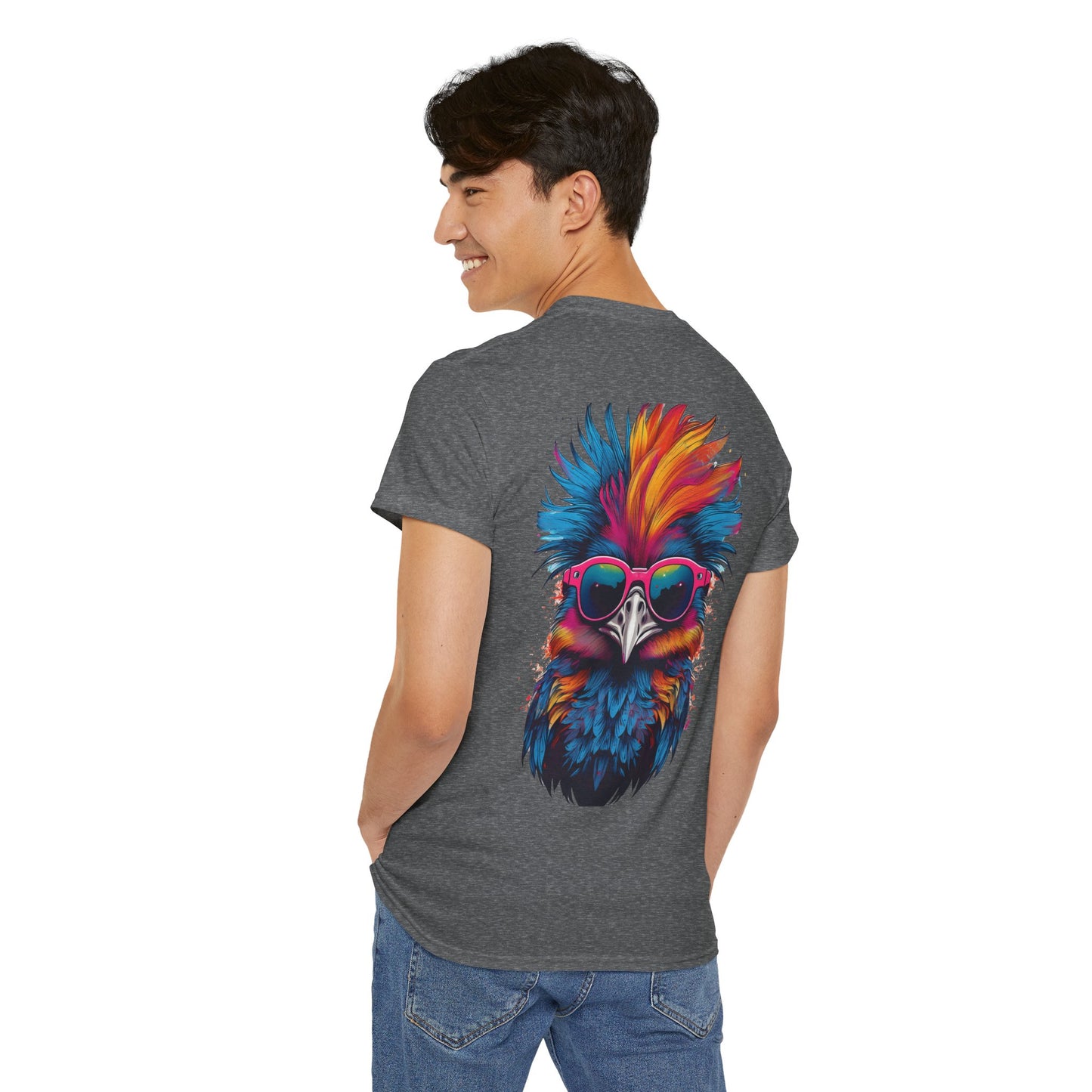 T-Shirt - Psychedelic Ostrich with Sunglasses