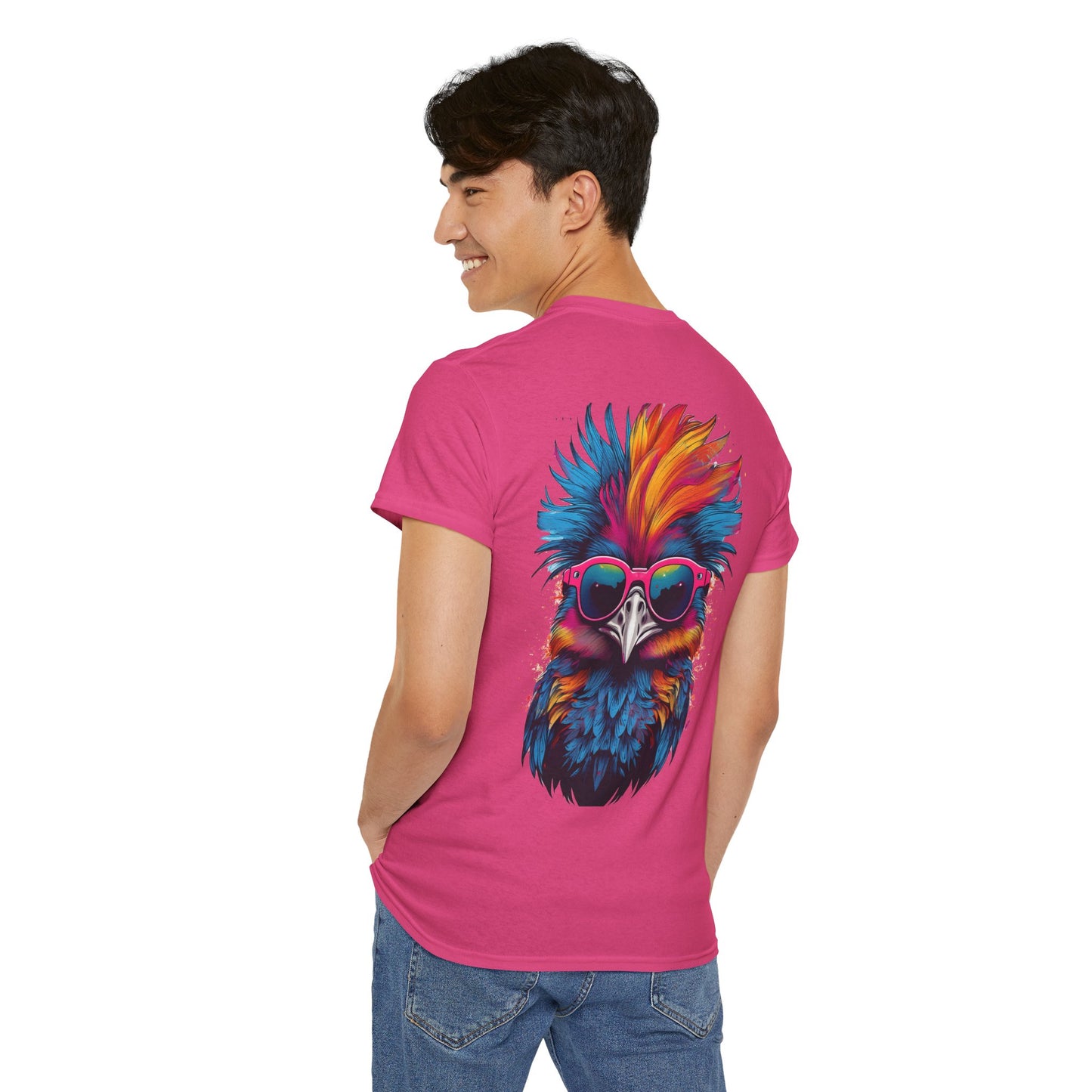 T-Shirt - Psychedelic Ostrich with Sunglasses