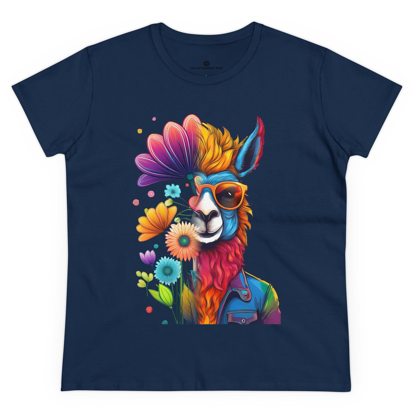 Women's T-Shirt - Kool Flower Llama