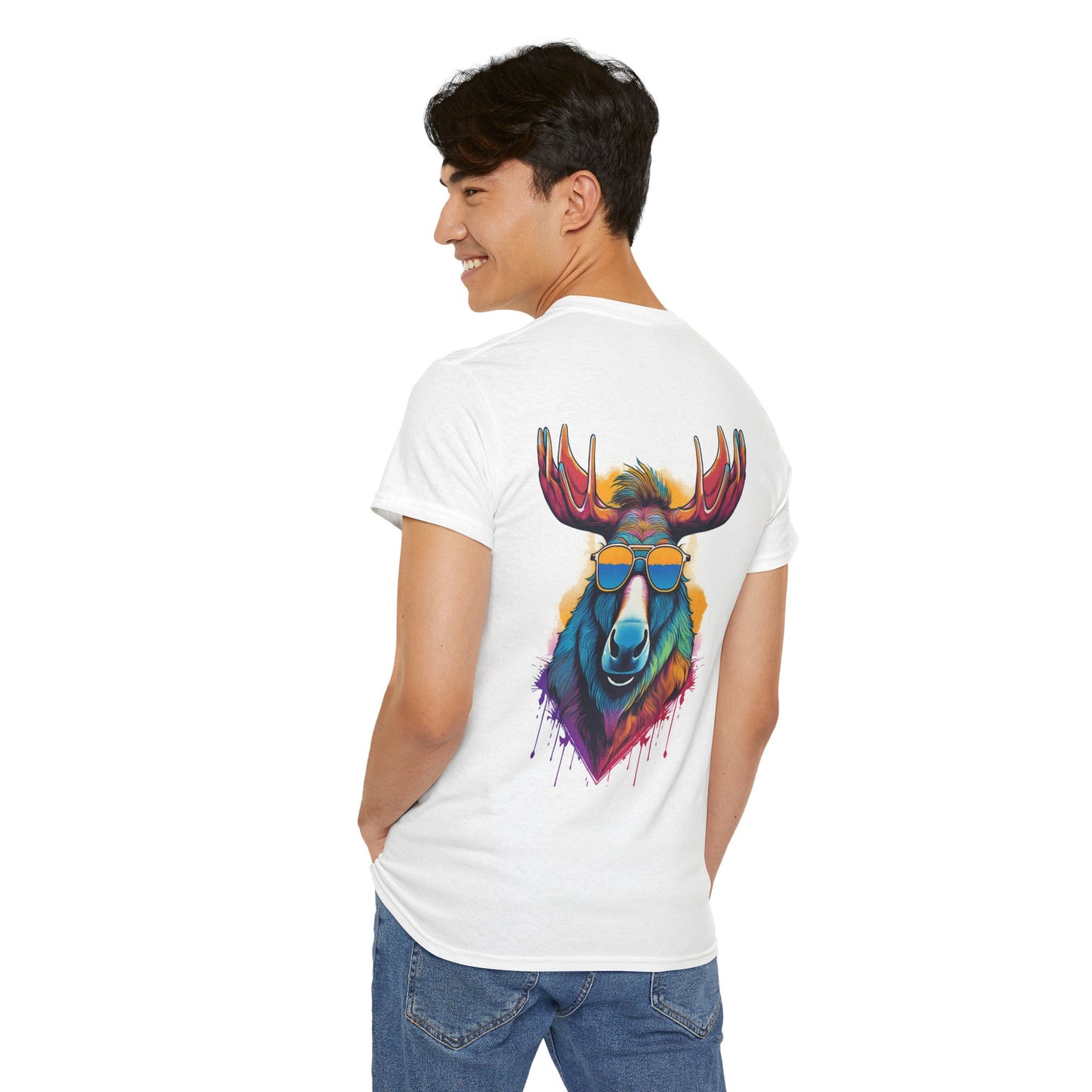 T-Shirt - Psychedelic Moose with Sunglasses