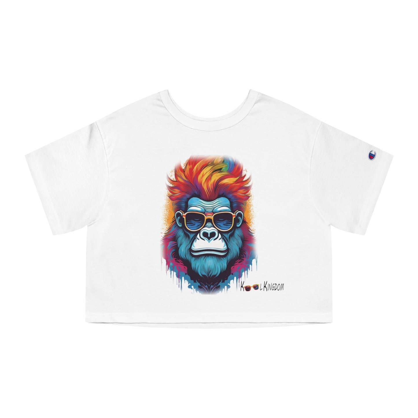 Cropped T-Shirt - Psychedelic Gorilla with Sunglasses