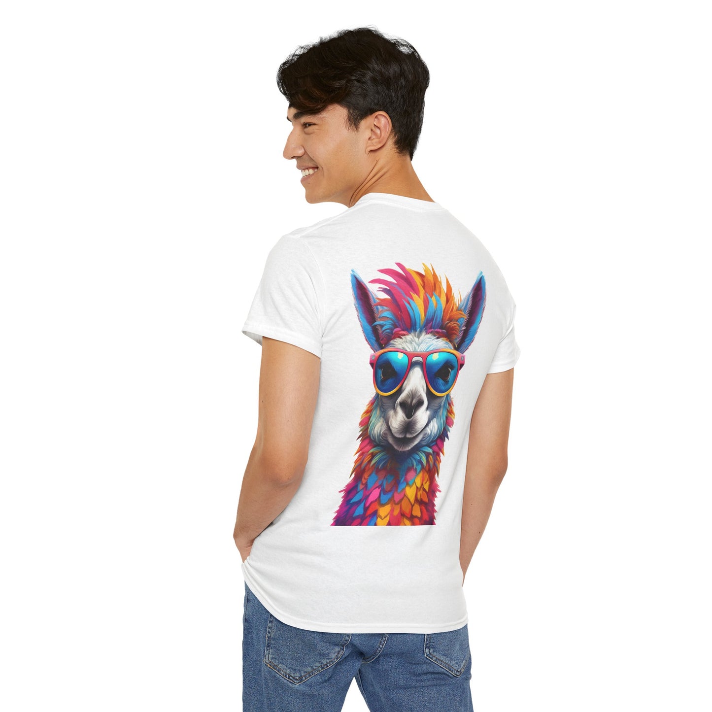 T-Shirt - Psychedelic Llama with Sunglasses