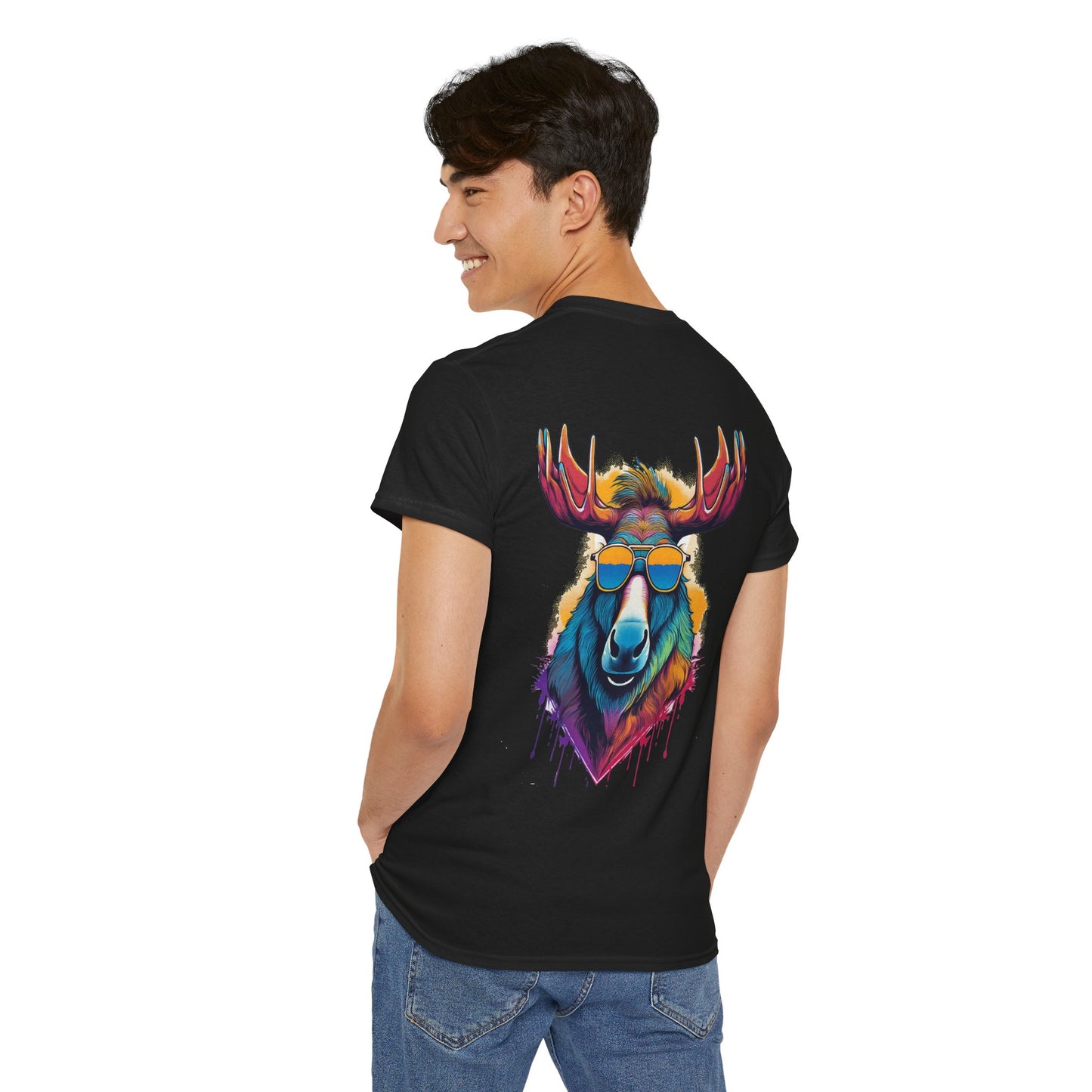 T-Shirt - Psychedelic Moose with Sunglasses