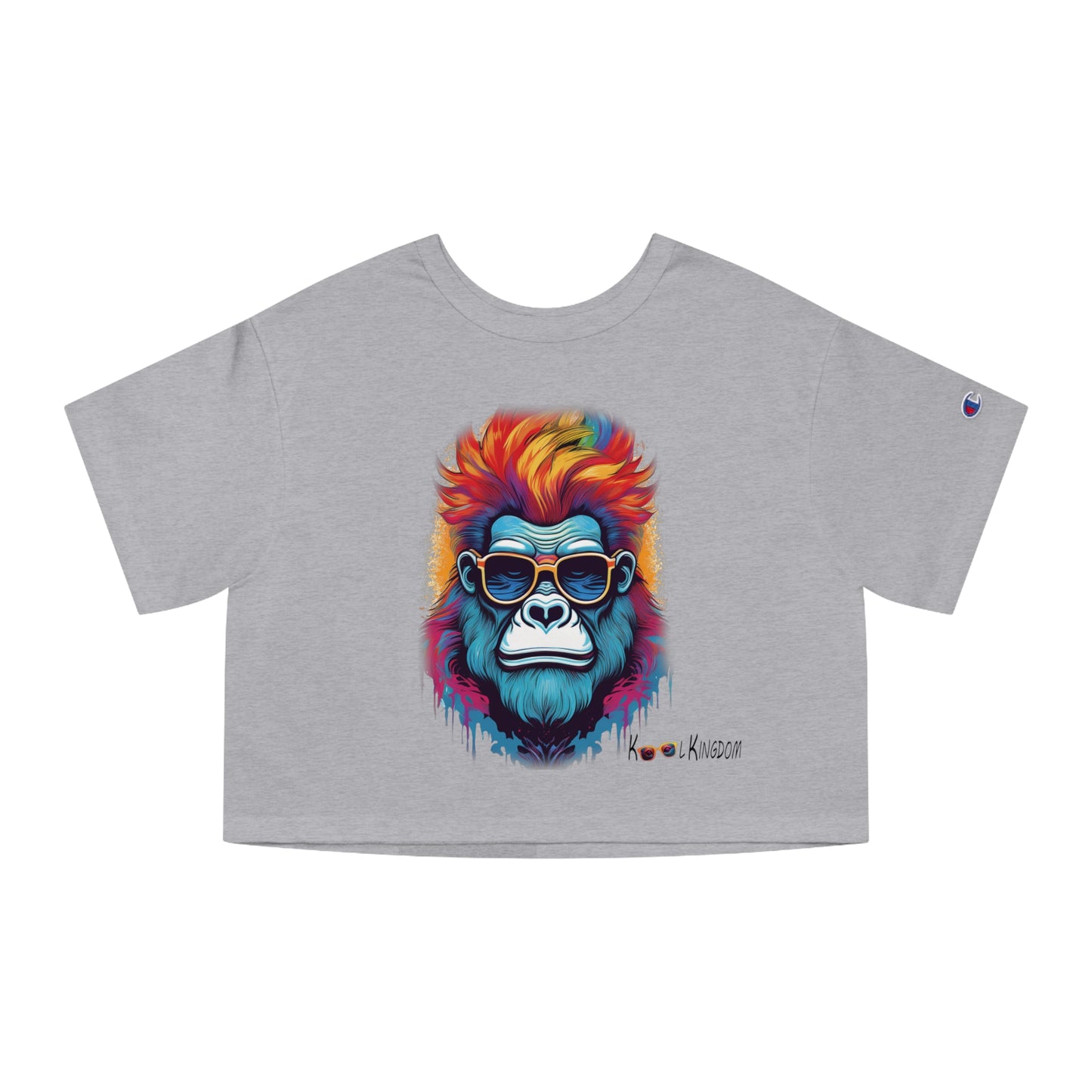 Cropped T-Shirt - Psychedelic Gorilla with Sunglasses