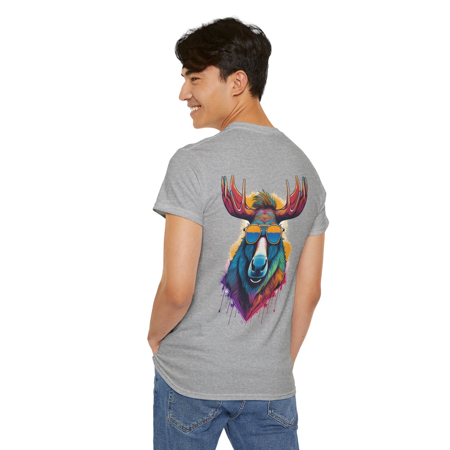 T-Shirt - Psychedelic Moose with Sunglasses