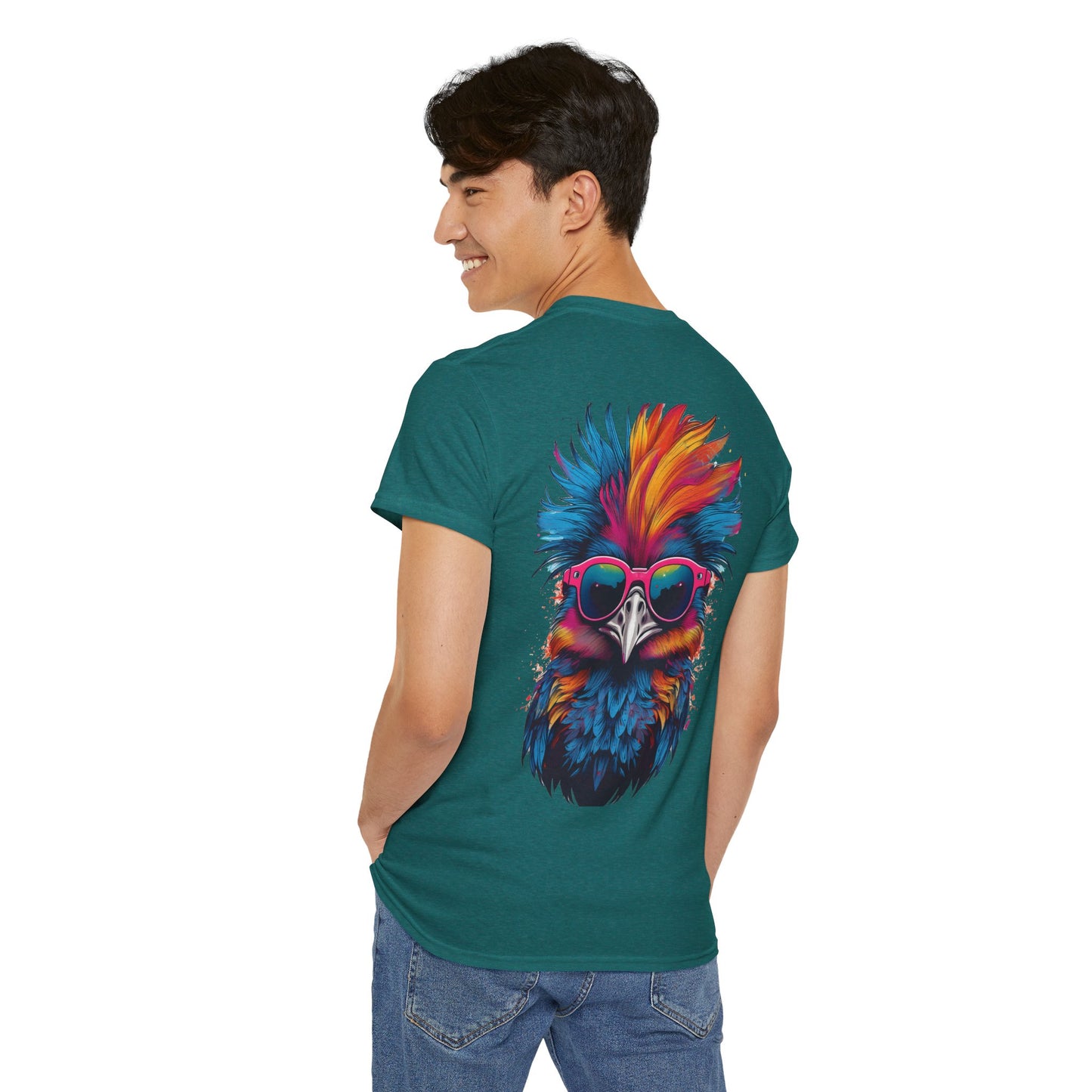 T-Shirt - Psychedelic Ostrich with Sunglasses