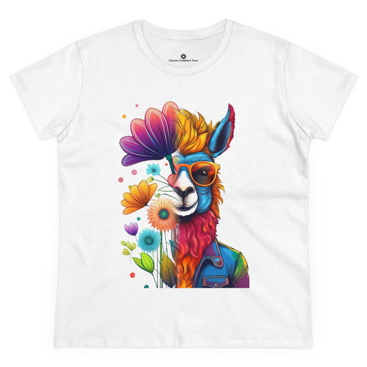 Women's T-Shirt - Kool Flower Llama