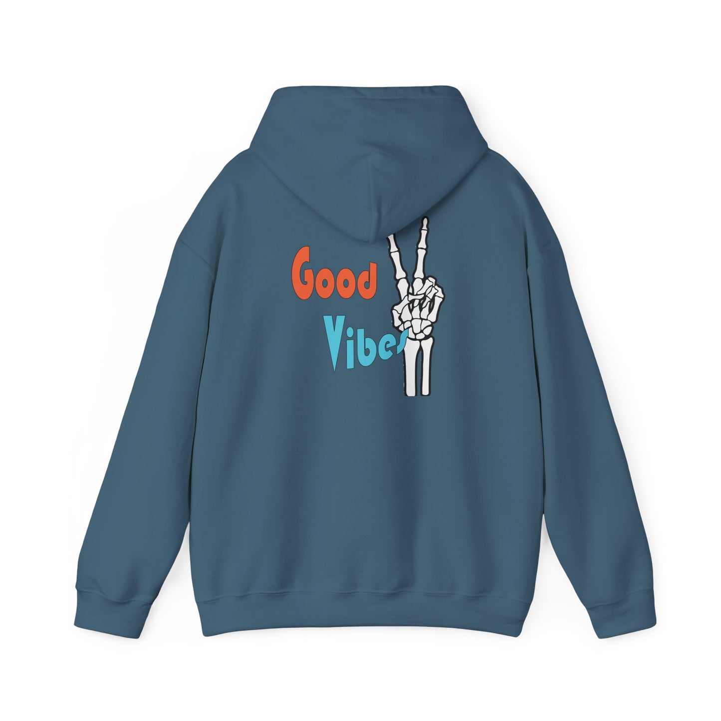 Good Vibes Skeleton Peace Sign Hoodie