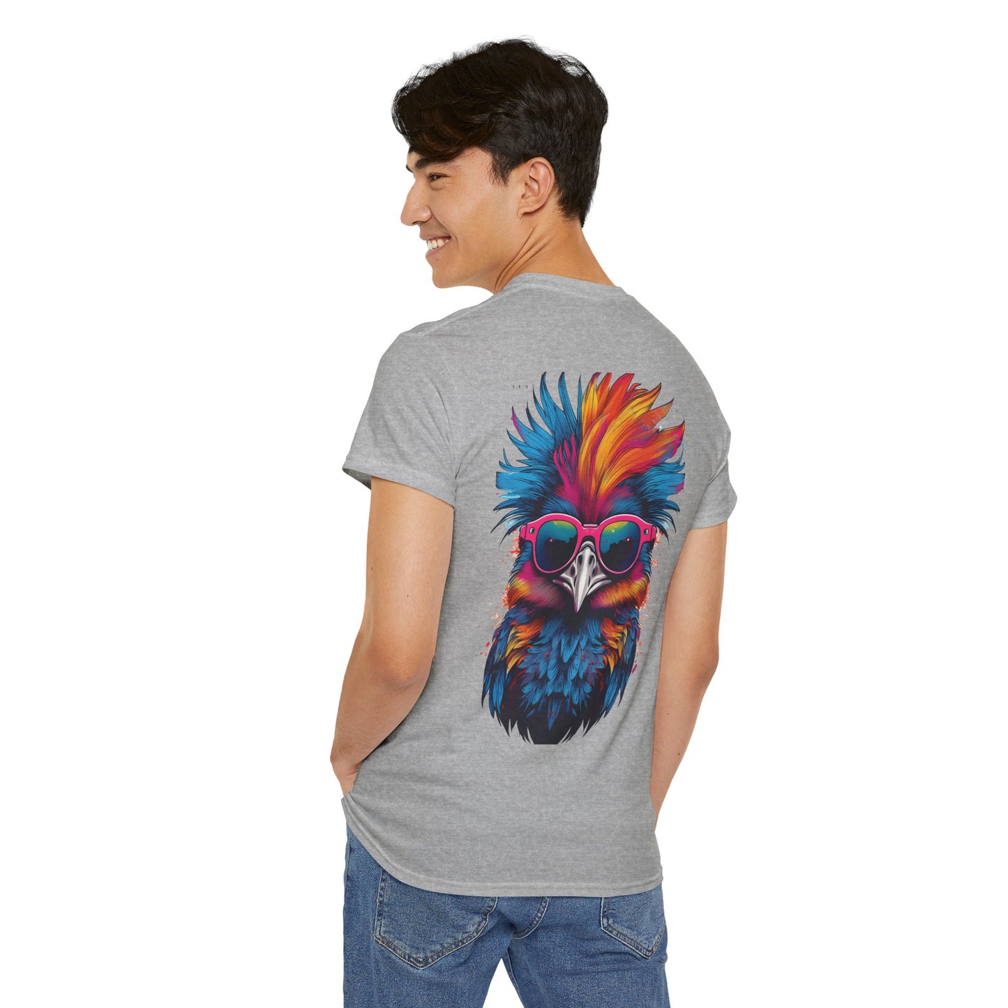 T-Shirt - Psychedelic Ostrich with Sunglasses