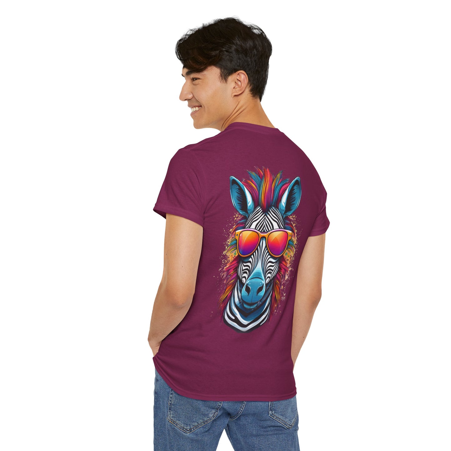 T-Shirt - Psychedelic Zebra with Sunglasses