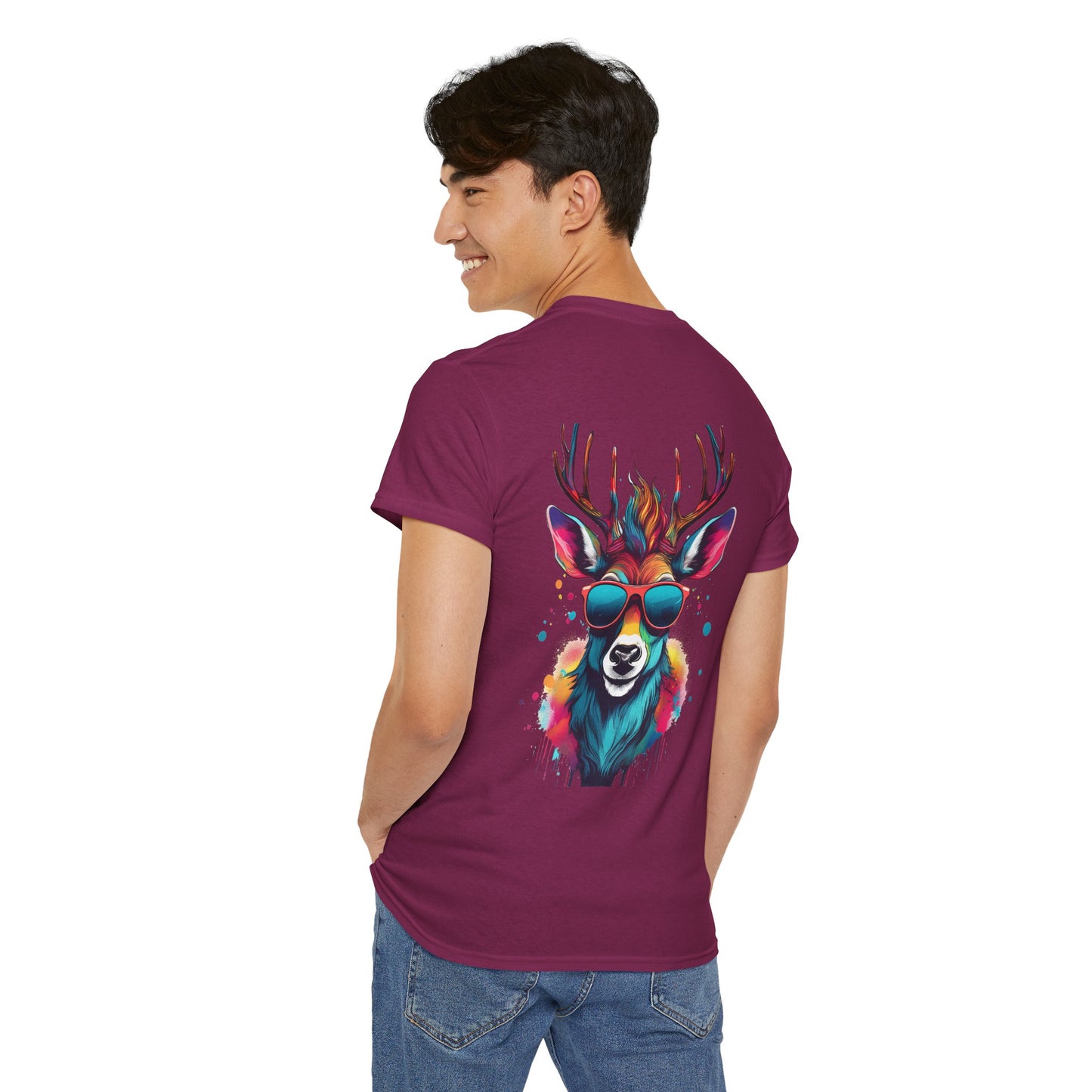 T-Shirt - Psychedelic Deer with Sunglasses