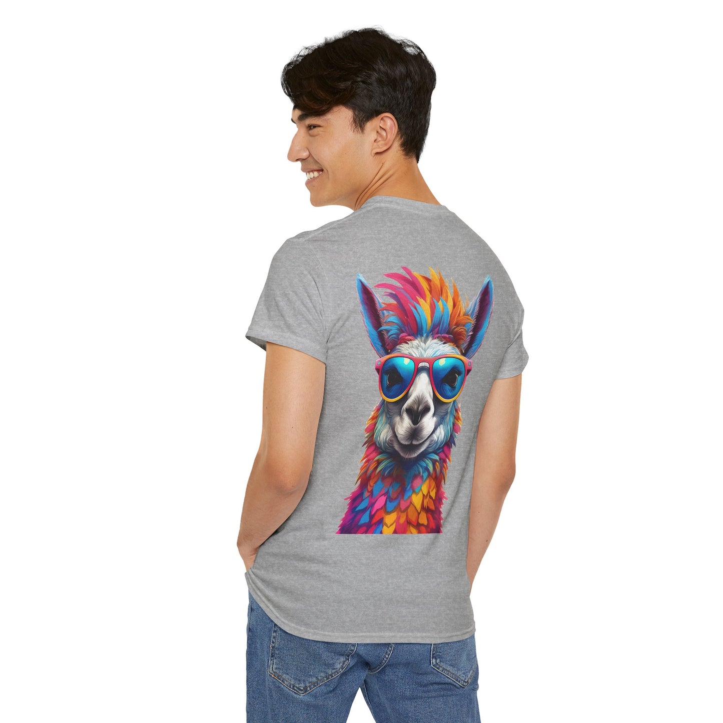 T-Shirt - Psychedelic Llama with Sunglasses