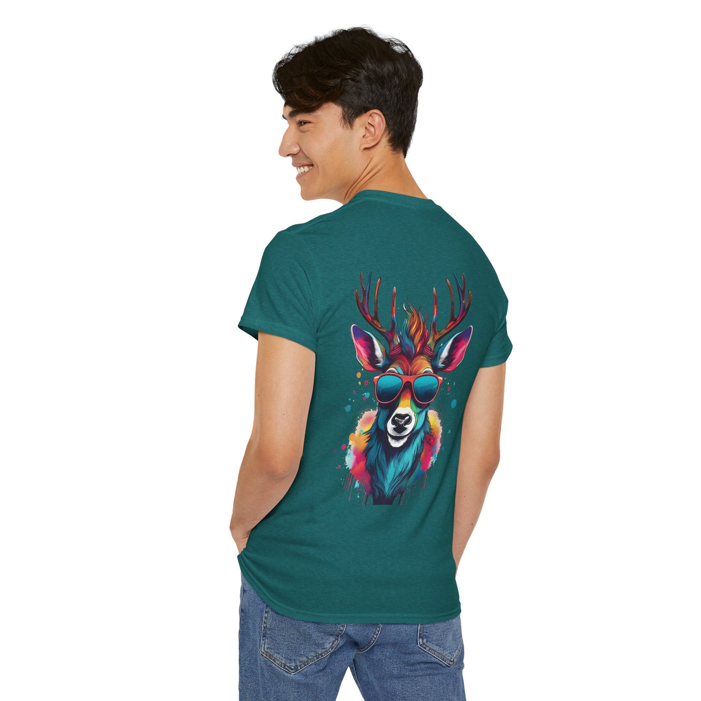 T-Shirt - Psychedelic Deer with Sunglasses