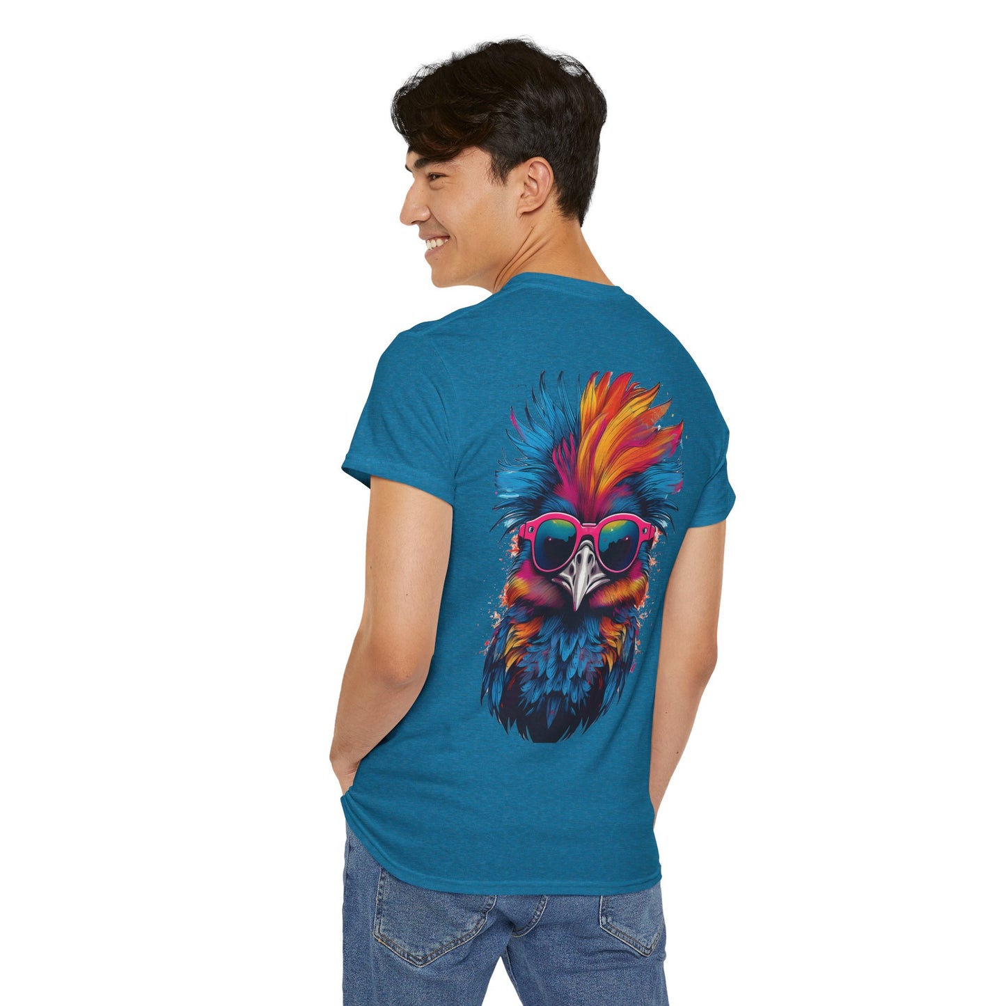 T-Shirt - Psychedelic Ostrich with Sunglasses